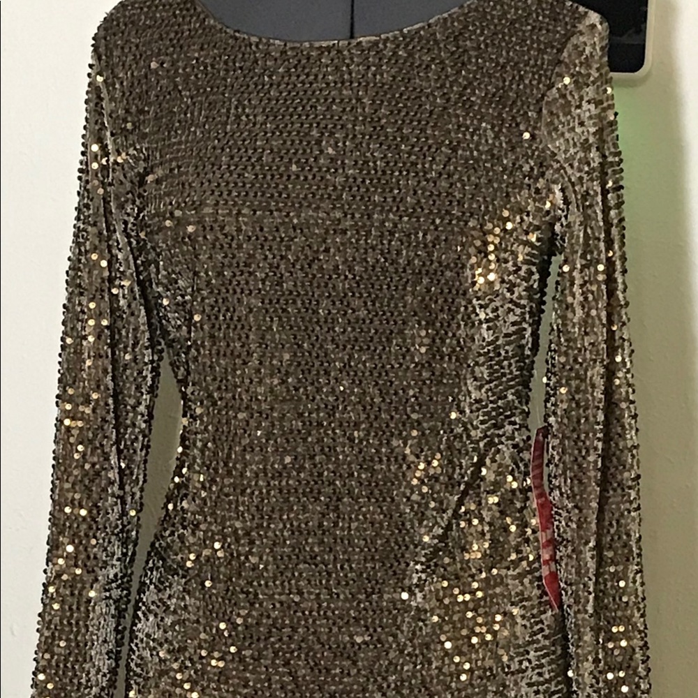 Bronze sequin dress